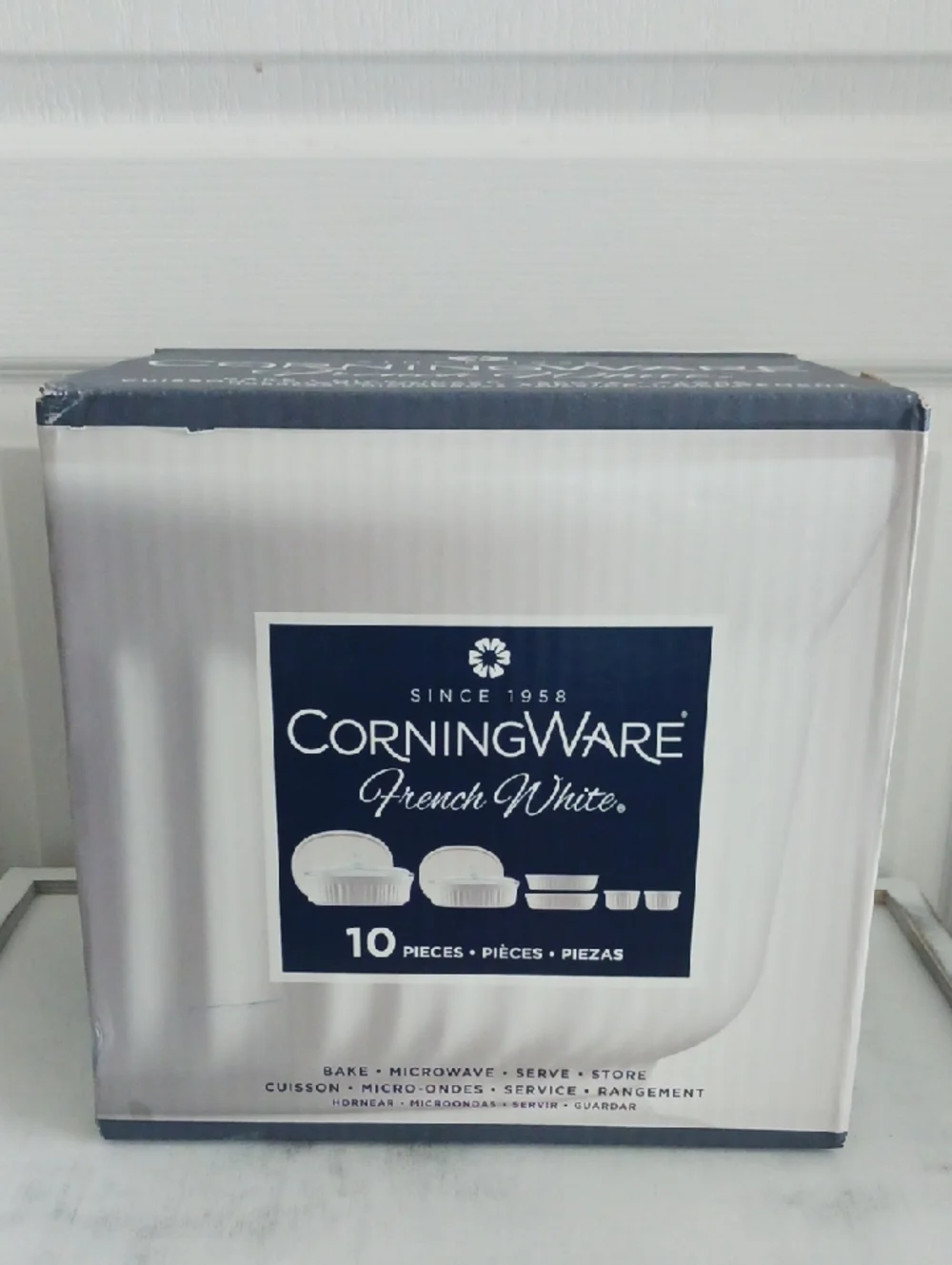 Corningware White Ceramic Lids and Dishes 10pc Set